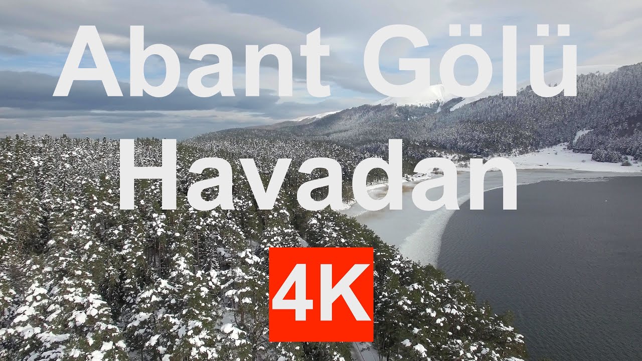 Bolu Abant Gölü kar manzarası havadan görüntüleri