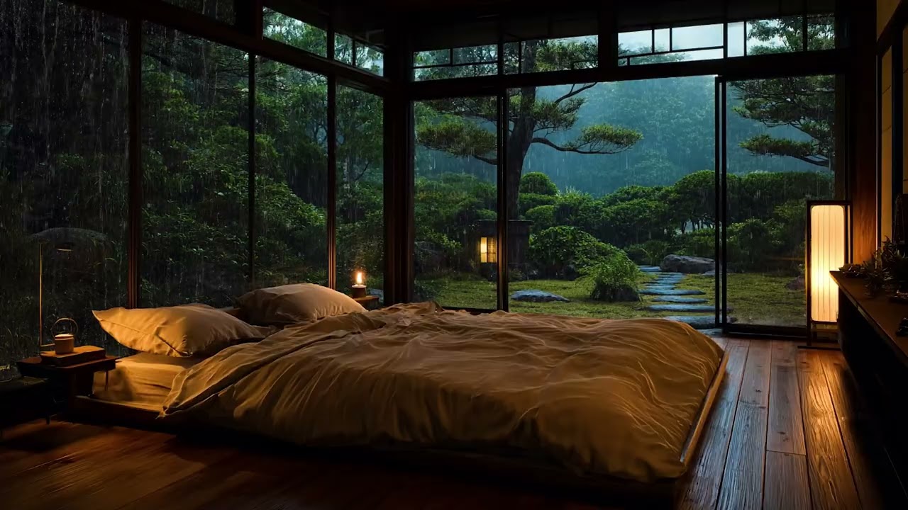 Soothing Rain and Thunderstorm for Deep Sleep Therapy, Stress Reduction and Night Calm