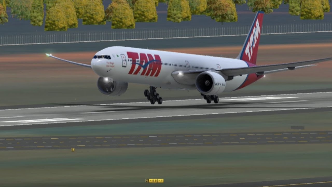 Landing in Brasilia with a Boeing 777-300ER from TAM - Real Flight Simulator - 4K