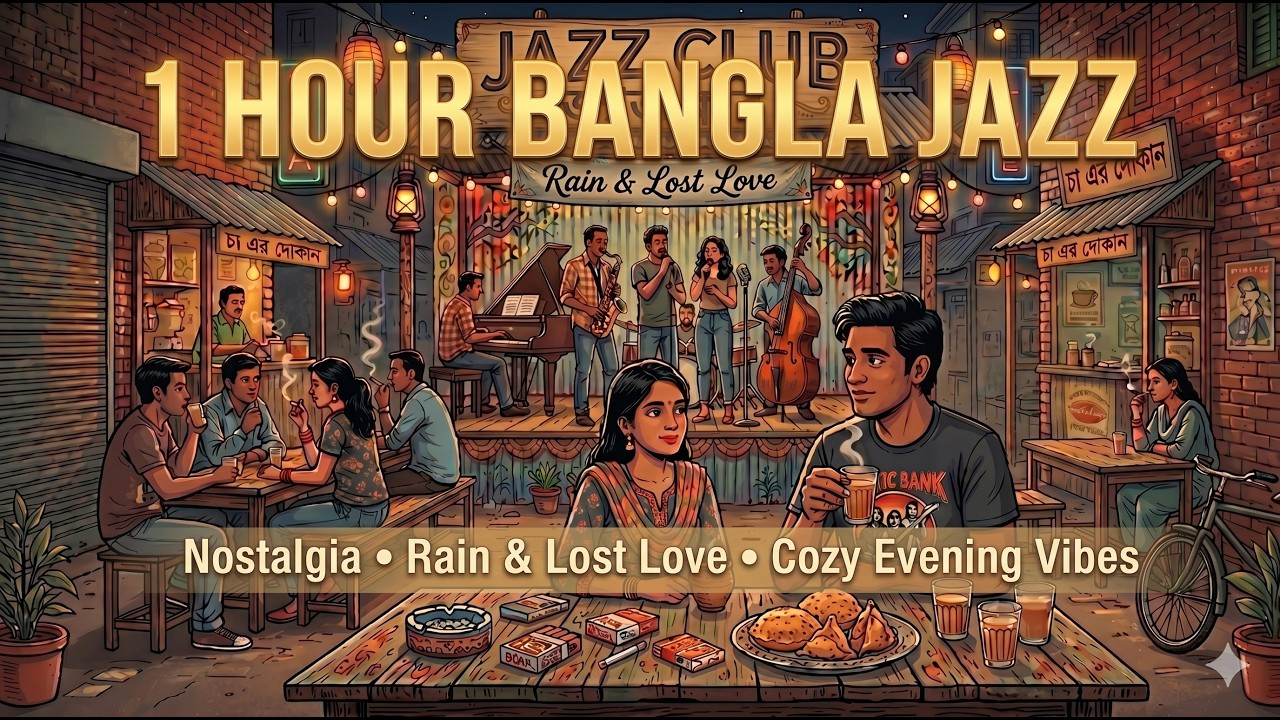 1 Hour Bangla Jazz | Nostalgia, Rain & Lost Love | Cozy Evening Vibes