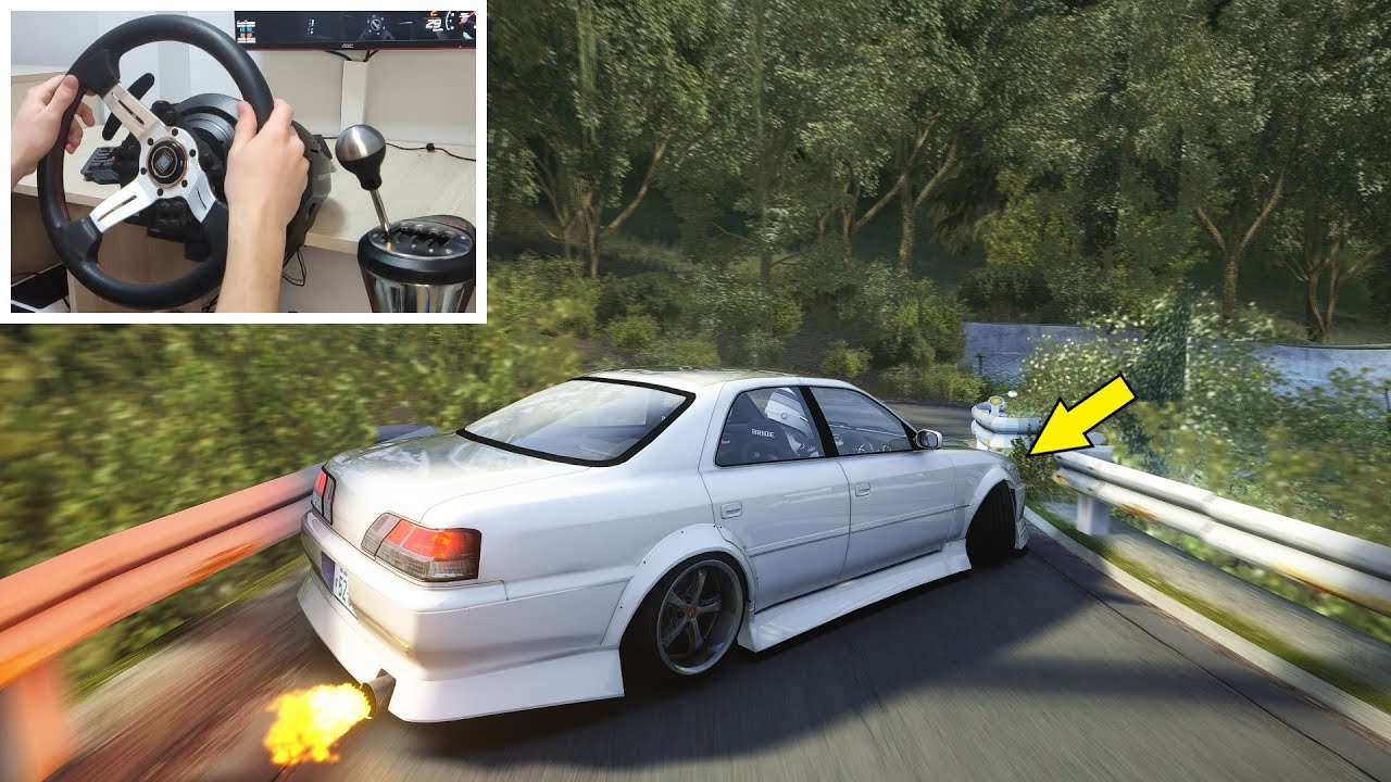 Drifting Tight Mountain Pass Road with Steering Wheel | Assetto Corsa mods