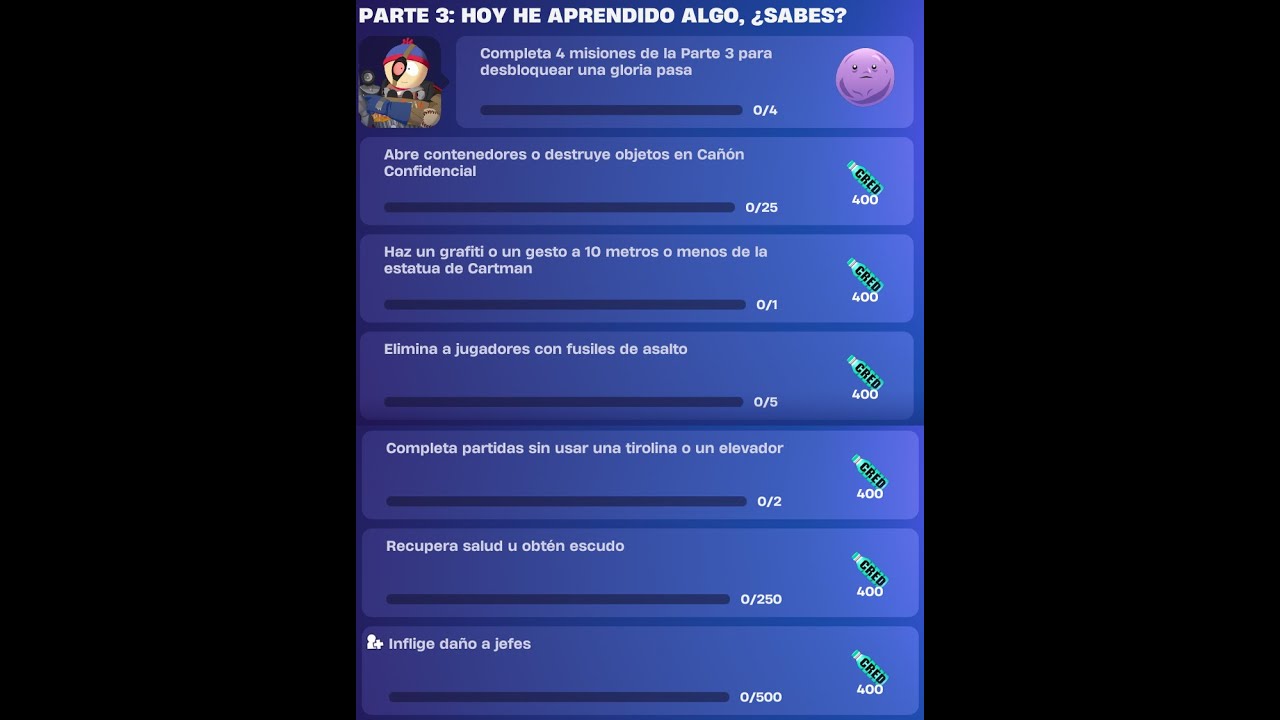 Parte 3 de las misiones de Legado del Caos: Hoy he aprendido algo, ¿Sabes? de Fortnite Capítulo 7 T1