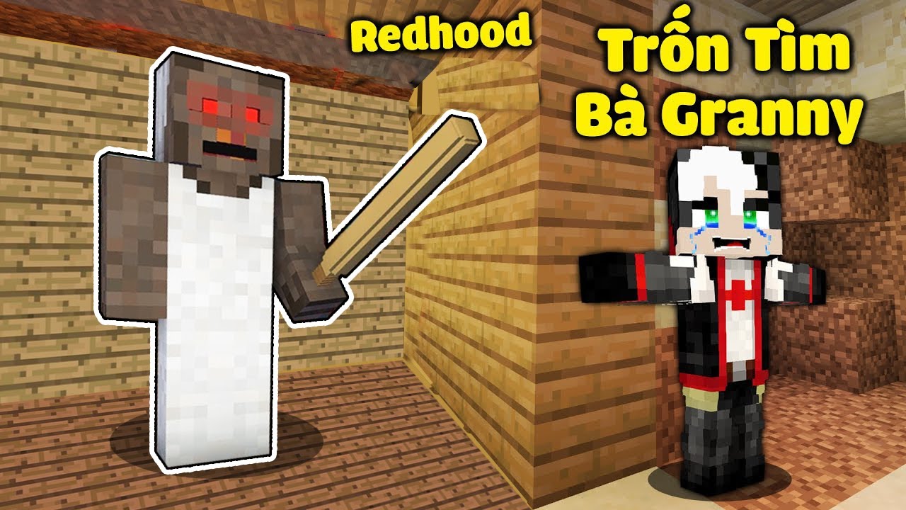 REDHOOD THỬ THÁCH 7 NGÀY TRỐN KHỎI NGÔI NHÀ VỢ CHỒNG BÀ GRANNY TRONG MCPE*MỀU TIÊU DIỆT BÀ GRANNY