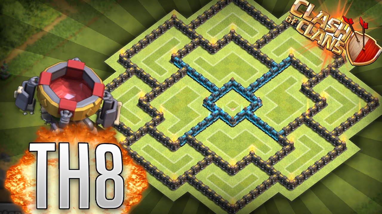 Clash of Clans - Townhall 8 Farming Base! W/ New DE Spell Factory!