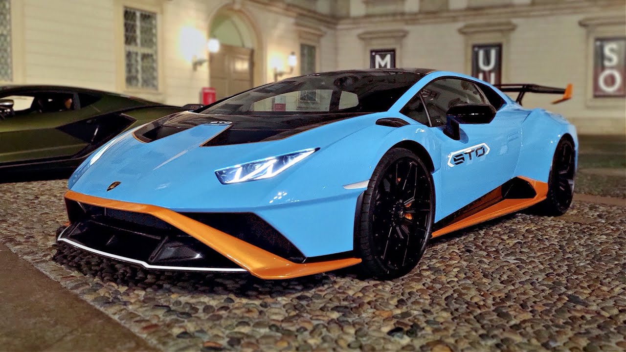 2021 Lamborghini Huracan STO (640HP) Start Up Sounds & Driving in Milan at Night |