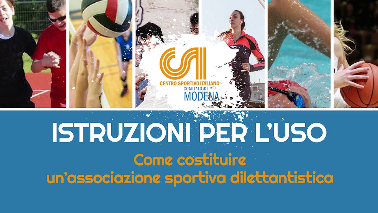 CSI_istruzioni per l'uso: come costituire un'ASSOCIAZIONE SPORTIVA DILETTANTISTICA