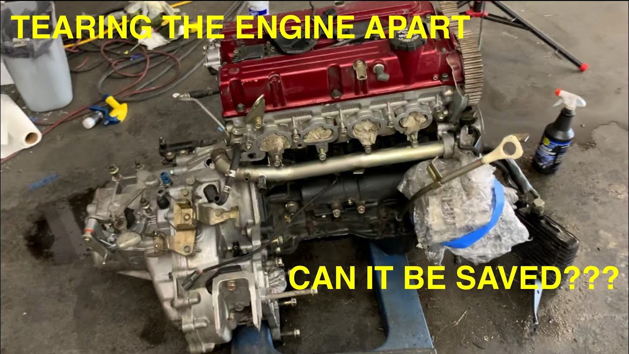 Rebuilding my wrecked Mitsubishi Lancer Evo VIII MR  Part 3 - Engine cleaning and tearing apart