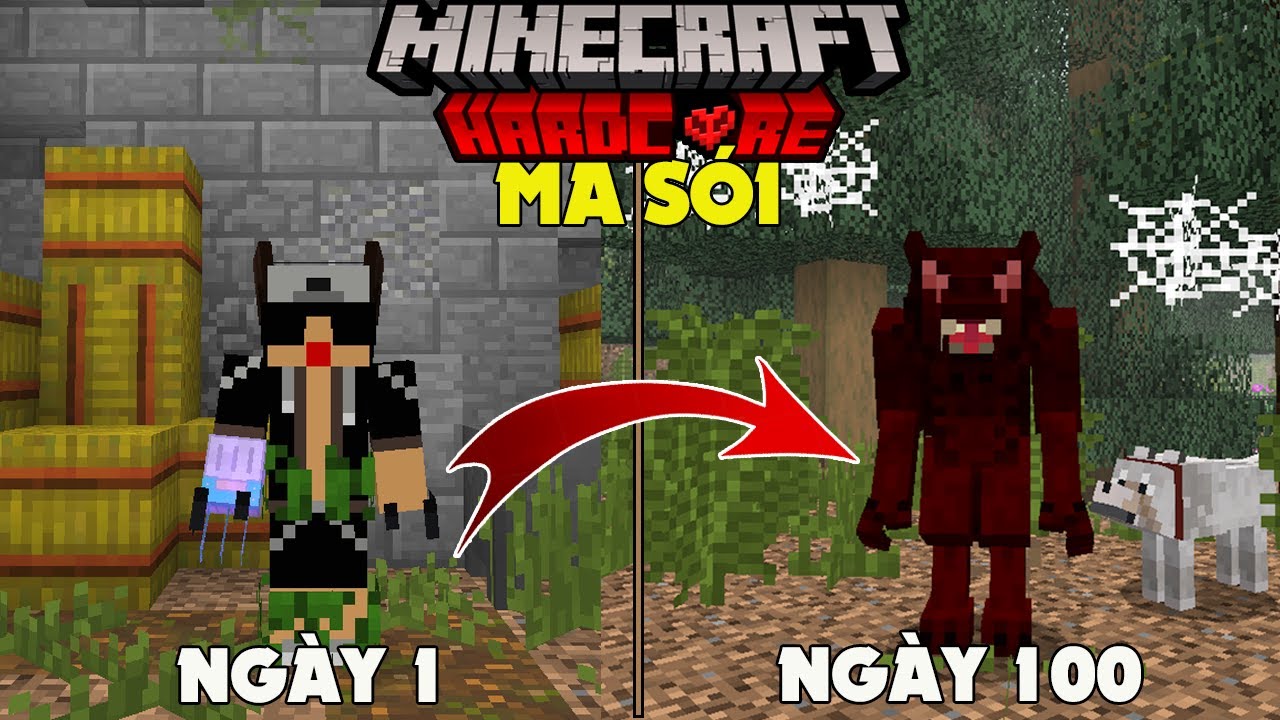 RAKYVN LÀM MA SÓI SINH TỒN 100 NGÀY TRONG MINECRAFT SIÊU KHÓ !