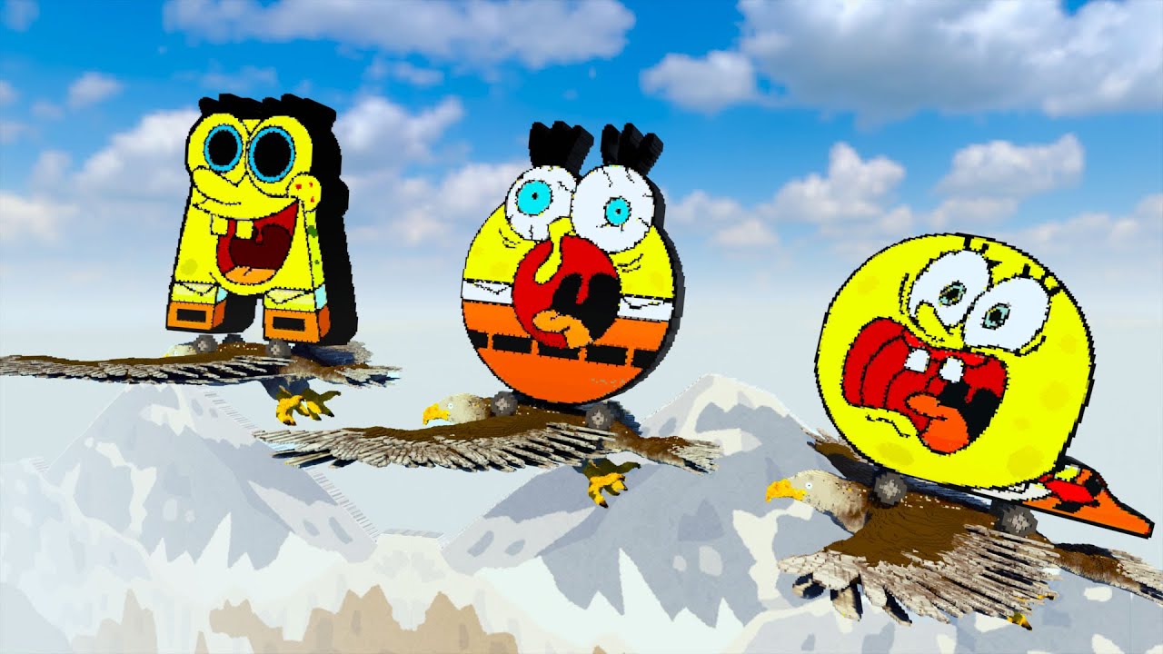 Challenge SpongeBob Alphabet Lore Car vs Eagle and Wildlife in Teardown