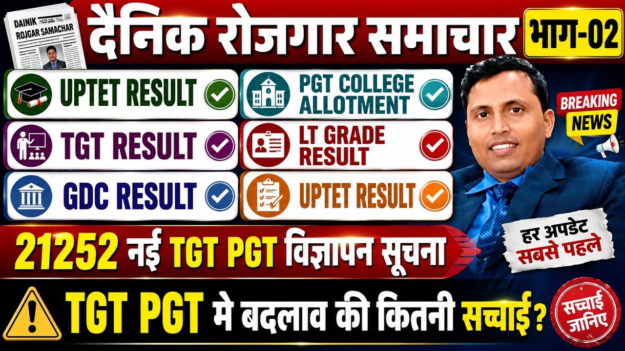 UPTET TGT RESULT 21252 TGT PGT NOTIFICATION NEWS UPSSSC EXAM CALENDAR