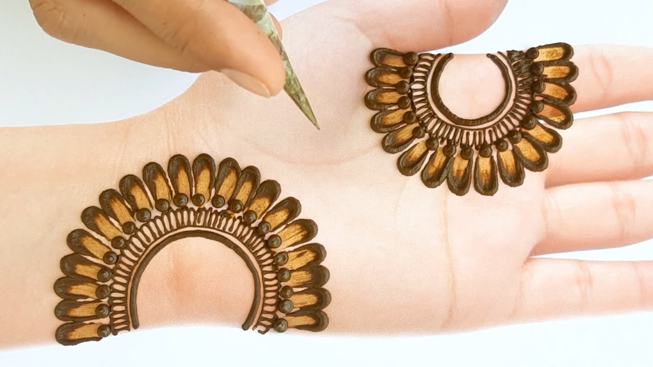 ईज़ी ब्यूटीफुल मेहंदी - Simple Mehndi Design - Easy and Beautiful Mehndi Design for Front Hands