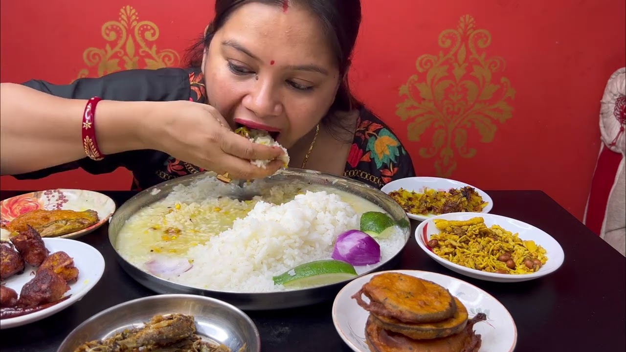 Bigbites,Eating Panta (Water Rice)Vat,with lots of Fry।। Massive Eating ।।