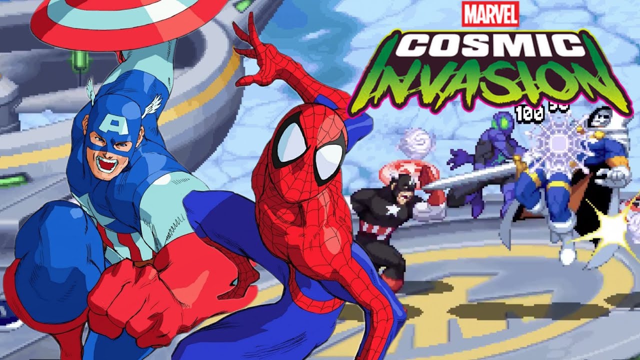 MARVEL Cosmic Invasion - Arcade Hard No Death - Spider-Man/Captain America - Team Avengers