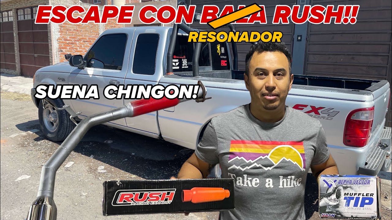 SISTEMA DE ESCAPE DE 2.5 A FORD RANGER 4.0, RESONADOR RUSH, BALA RUSH Y COLILLA DE 4.5 ALPHA VECTOR