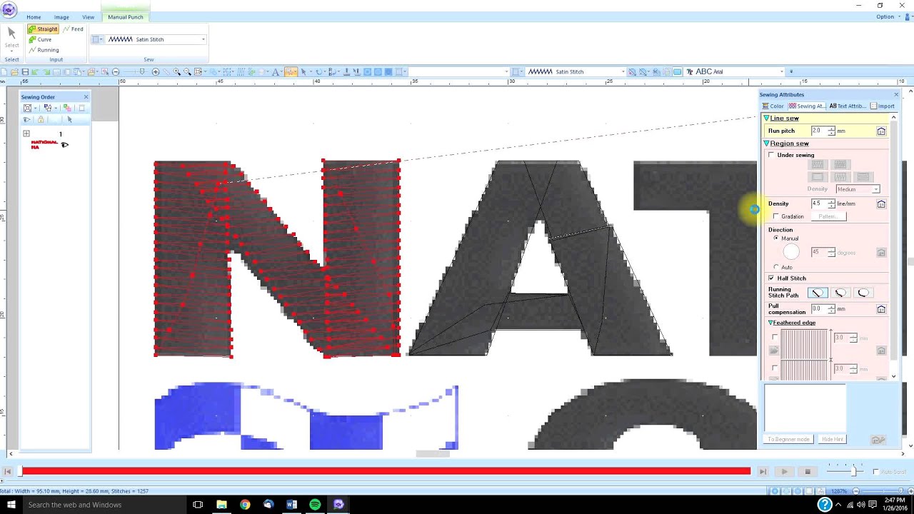 PE Design 10 (lesson 18) TEXT hand digitizing block