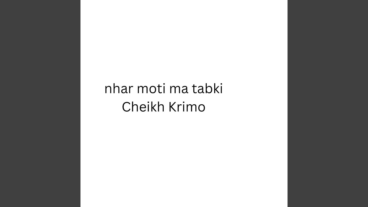 nhar moti ma tabki (Live)