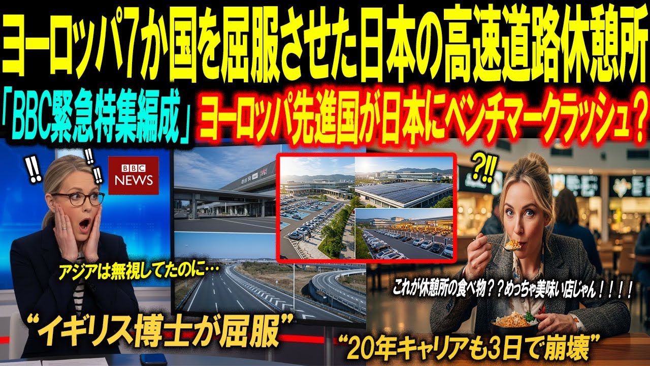 【海外の反応】日本の高速道路を無視していたＢＢＣ英国博士が涙した理由！日本のサービスエリアを見た瞬間、オックスフォード出身が７２時間で驚愕し降伏！ヨーロッパ７カ国が大騒ぎになった状況｜AI物語