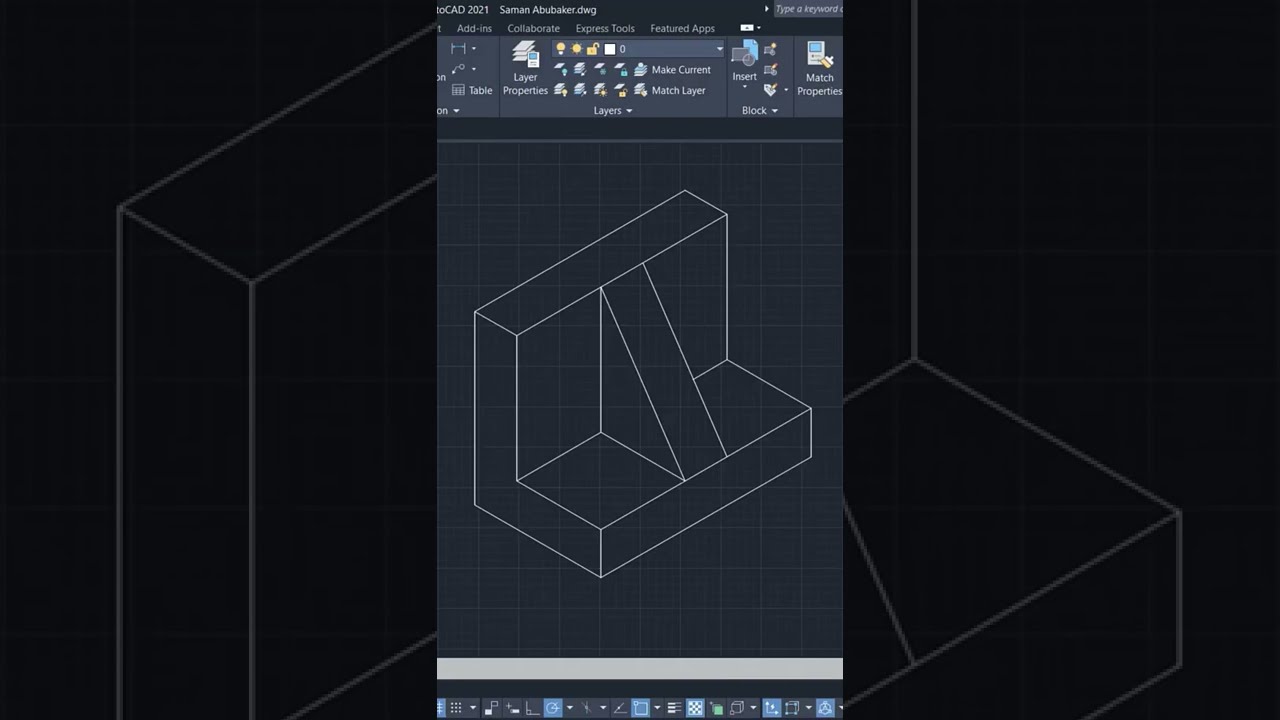 AutoCAD Isometric Drawing Exercise 2s