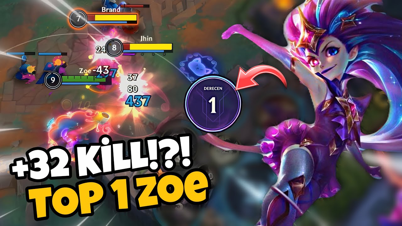 Zoe ile Maç Nasıl Taşınır? 🔮 | +32 Kill – Top 1 | Wild Rift Öğretici Gameplay