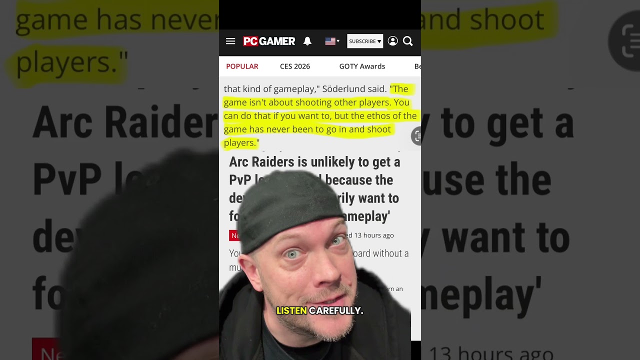 ⭐️ Arc Raiders — это не PvP-игра (подтверждает генеральный директор)