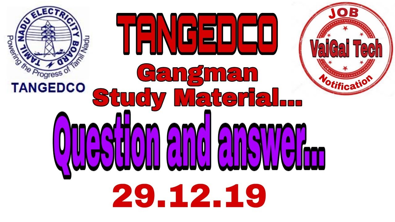 TANGEDCO Gangman study material 8 || Question and Answer