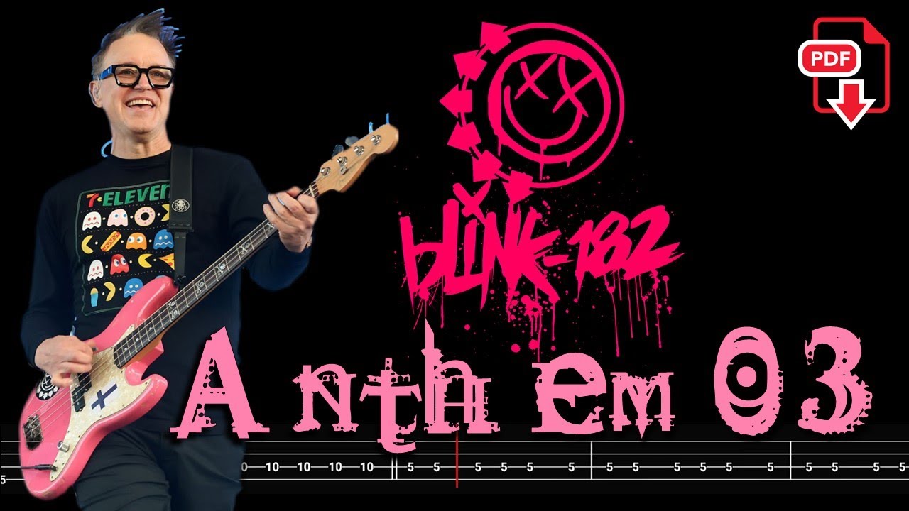 Blink-182 - Anthem, Part Three (🔴Bass Tabs | Notation) @ChamisBass  #blink182bass #chamisbass