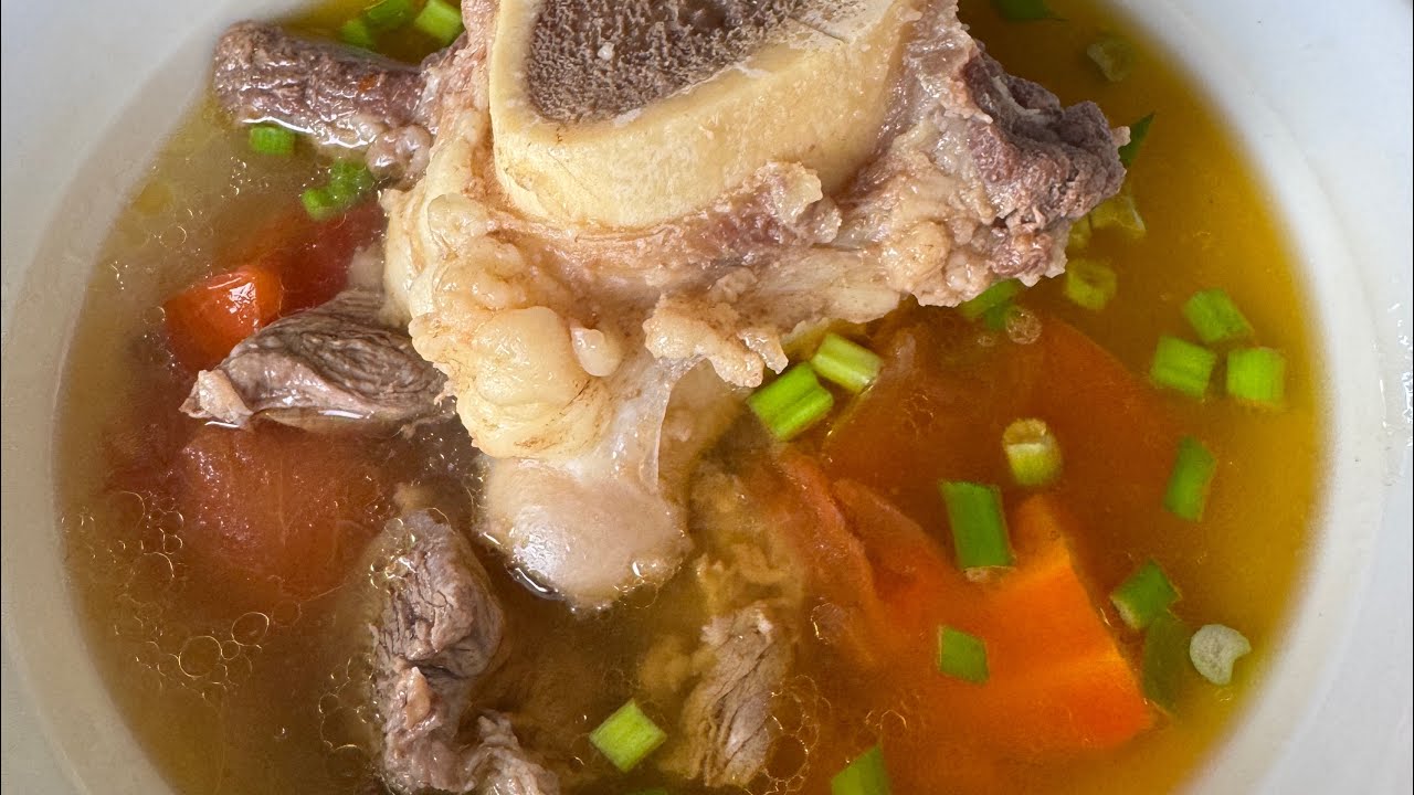 making bone broth at the Airbnb