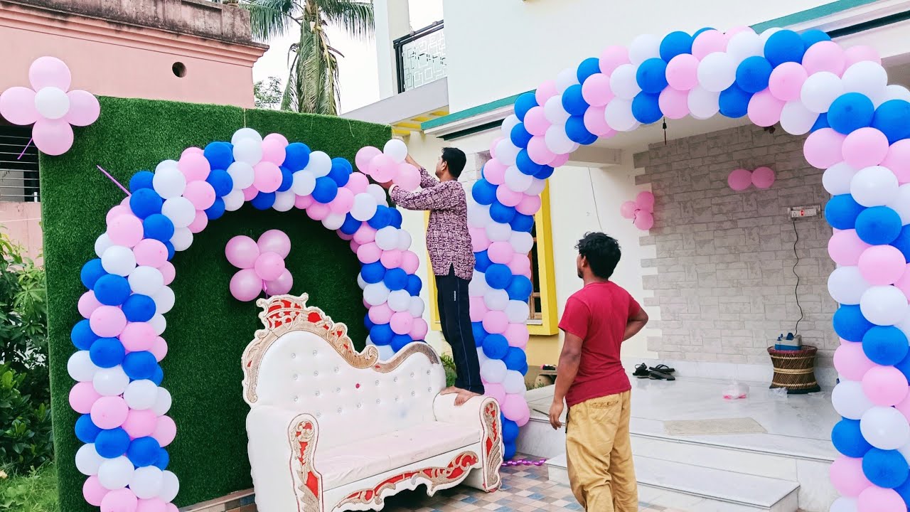 Balloon Decoration Ideas For Birthday Party || How To Make Balloon Gate at Home ||Balloon Decoration