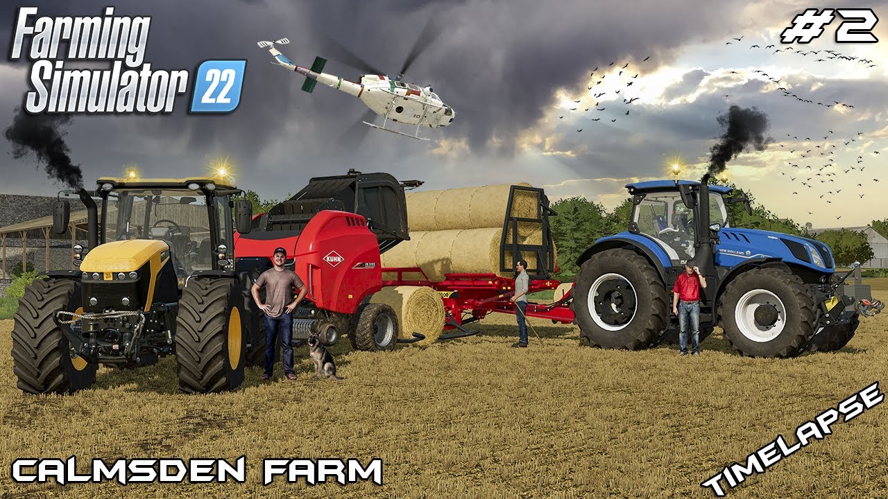 Прессование 99 тюков соломы и укладка их в сарае | Ферма Calmsden | Farming Simulator 22 | Эпизод 2