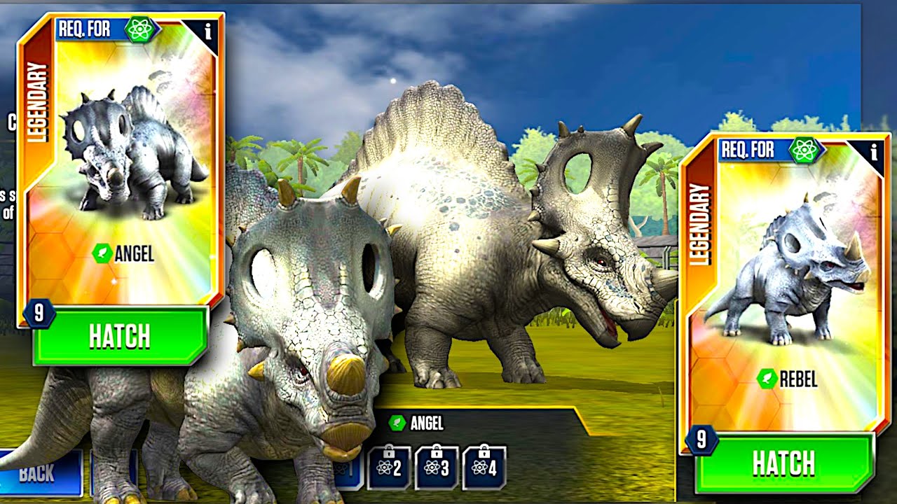 NEW DINOSAURS ANGEL & REBEL SPINOCERATOPS FIRSTLOOK - Jurassic World The Game