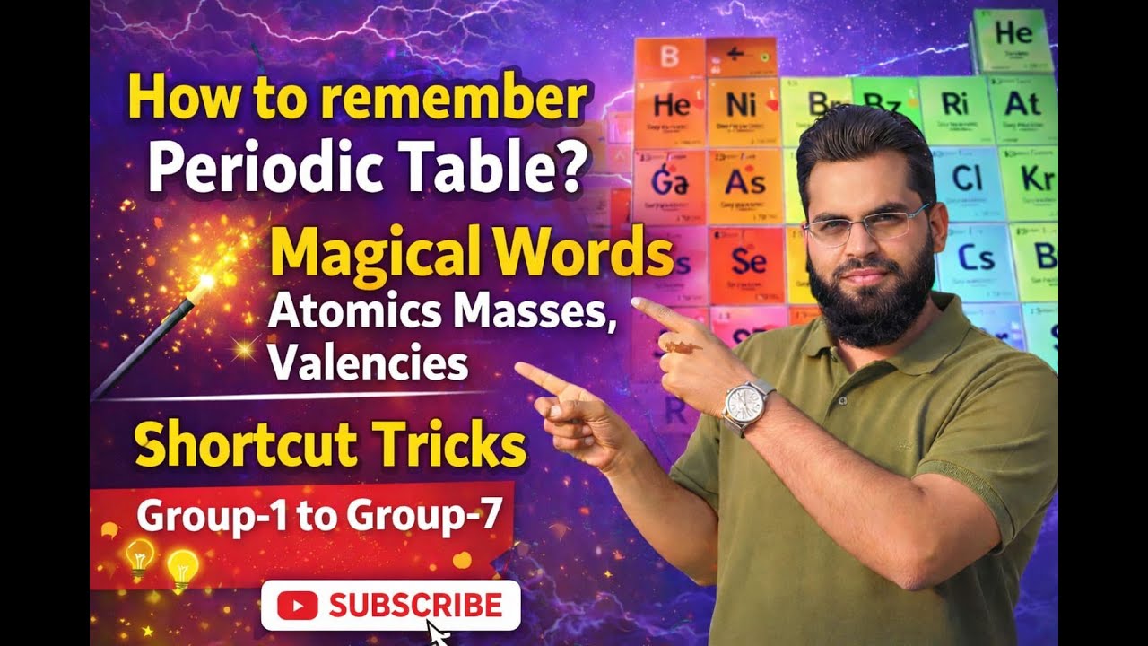 How to Memorize the Periodic Table Fast | Magical & Funny Tricks | Atomic Number, Mass & Valency