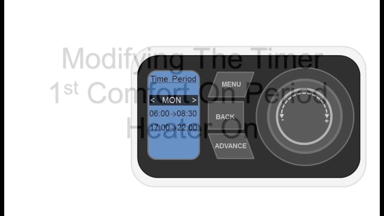 Dimplex Quantum Heater Main Menu - Modify 