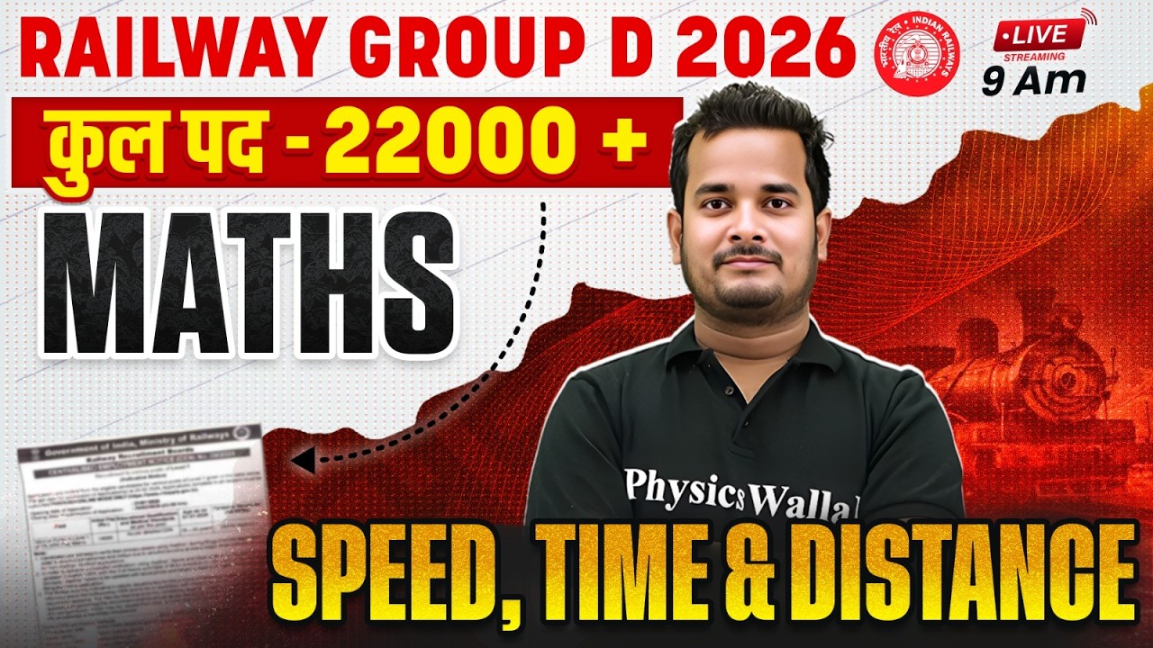 RRB Group D Maths Class 2026 | Time, Speed & Distance | Railway Group D Maths Class By Shubham Sir