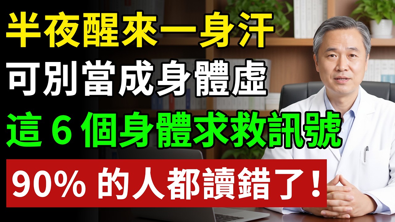 半夜醒來一身汗，可別當成身體虛，這 6 個身體求救訊號，90% 的人都讀錯了！#健康知识 #健康飲食 #養老生活 #老年健康 #樂齡健康
