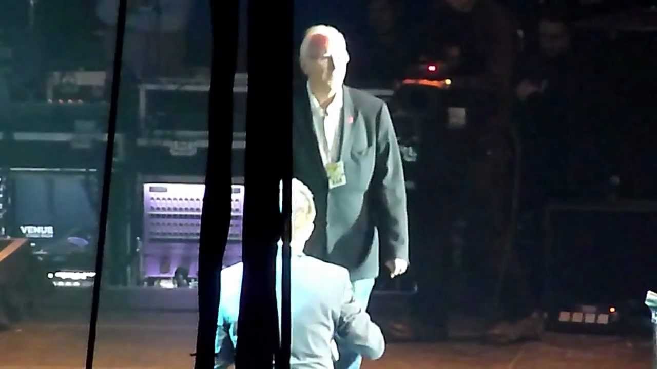 Pete Waterman receives his No.1's award from Magic FM presenter Rick Astley
