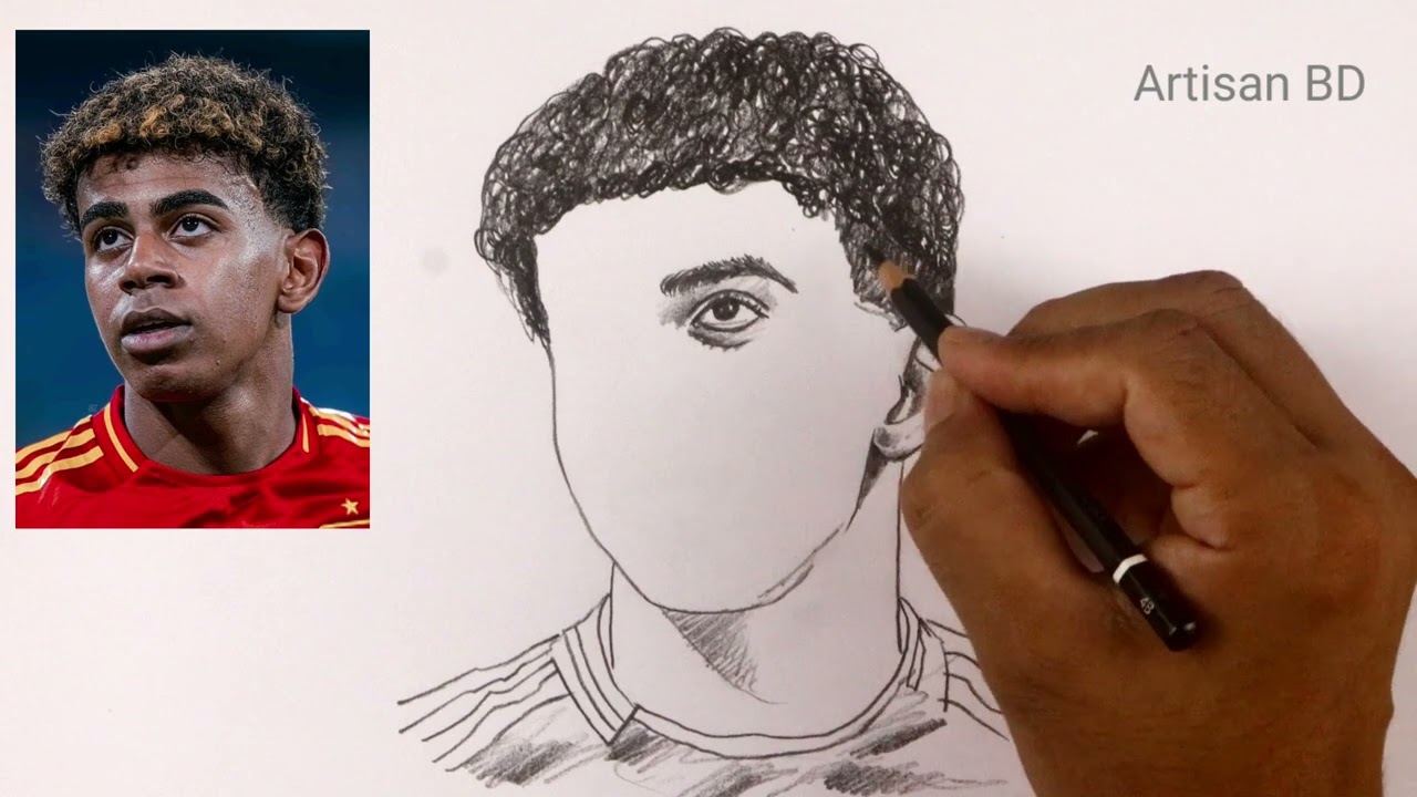 I Drew Lamine Yamal's Portrait for Easy Pencil Sketch Tutorial