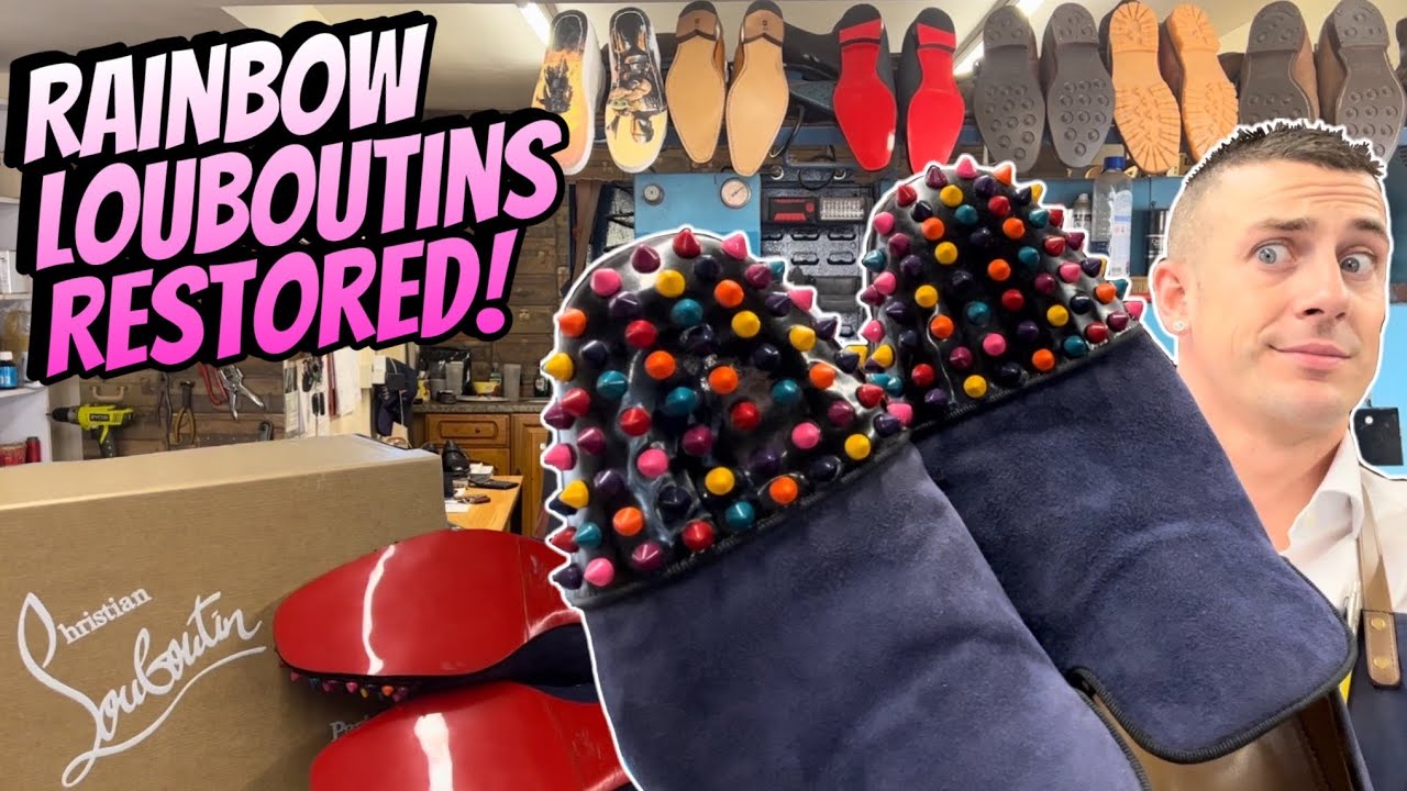 Expensive £4000 Louboutin Collection Restored - Rare Rainbow Louboutin’s Shoe Repair!