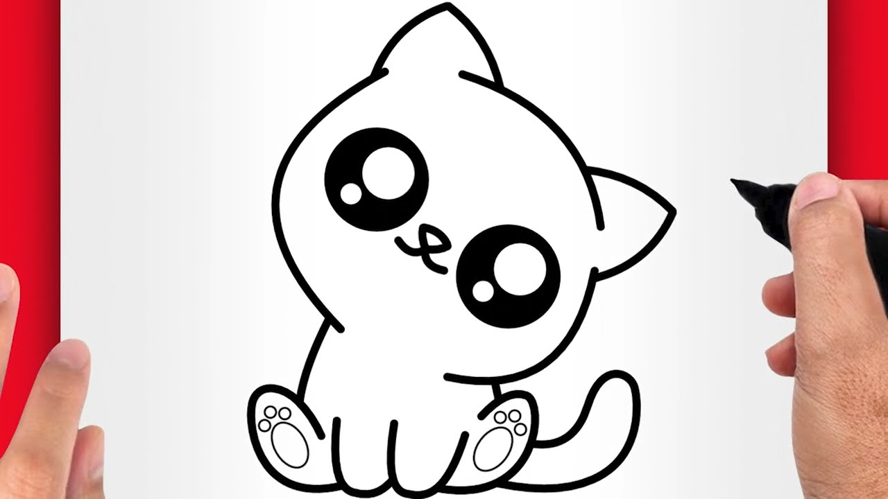 HOW TO DRAW A CAT DRAWING STEP BY STEP FOR BEGINNERS (EASY AND SLOW)