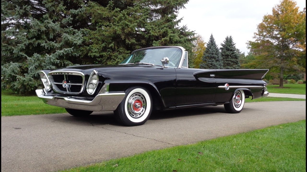 1961 Chrysler 300G 300 G Convertible in Black & Engine Sound on My Car Story with Lou Costabile