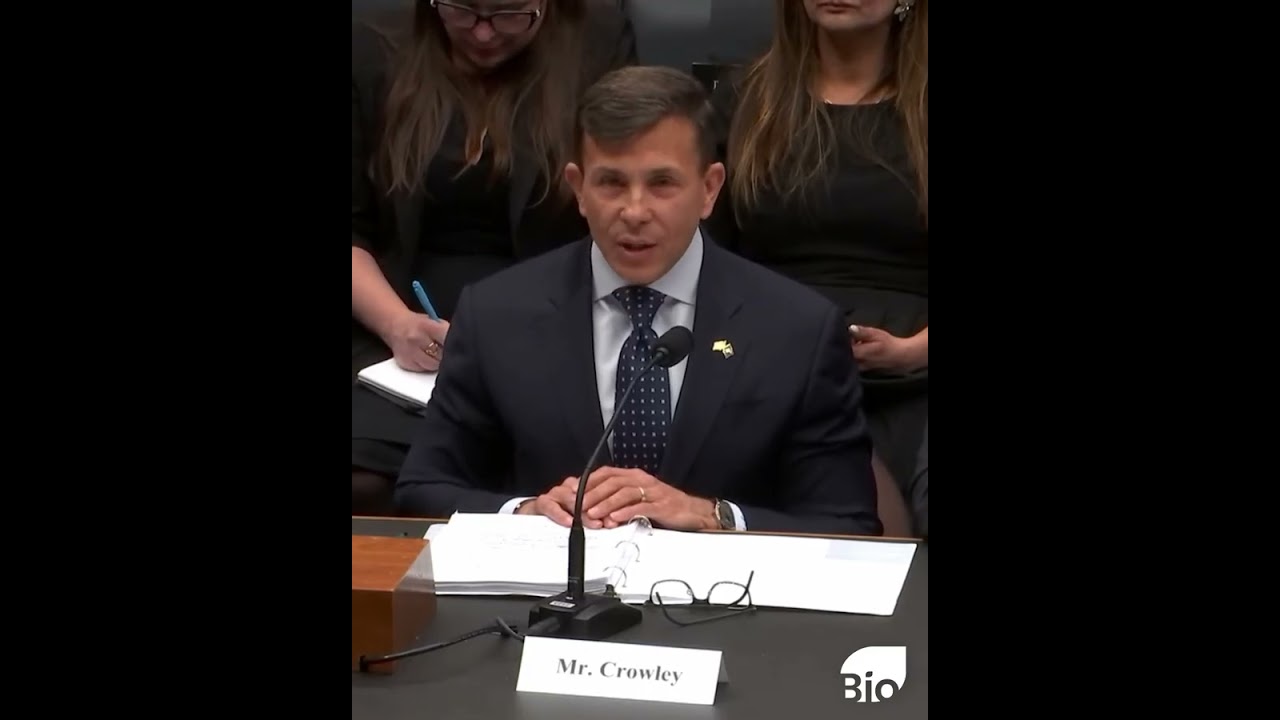 BIO President & CEO John F. Crowley opening testimony at the House Energy & Commerce Subcommittee