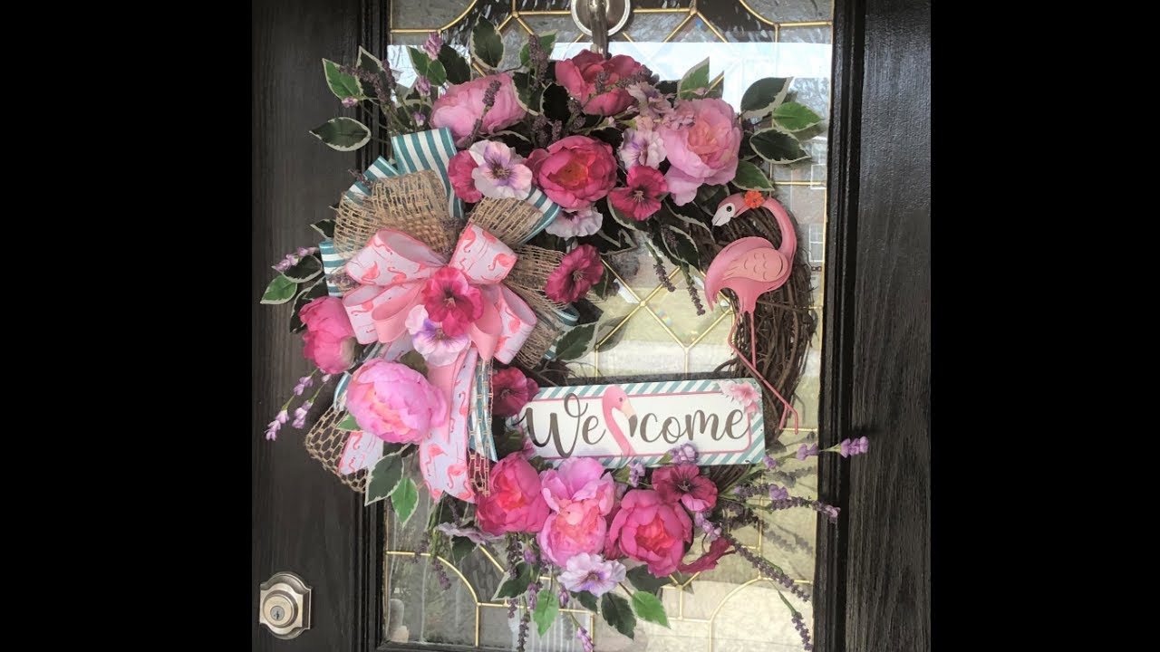How to make a Flamingo Grapevine Wreath with Wreath Decor by Dawn