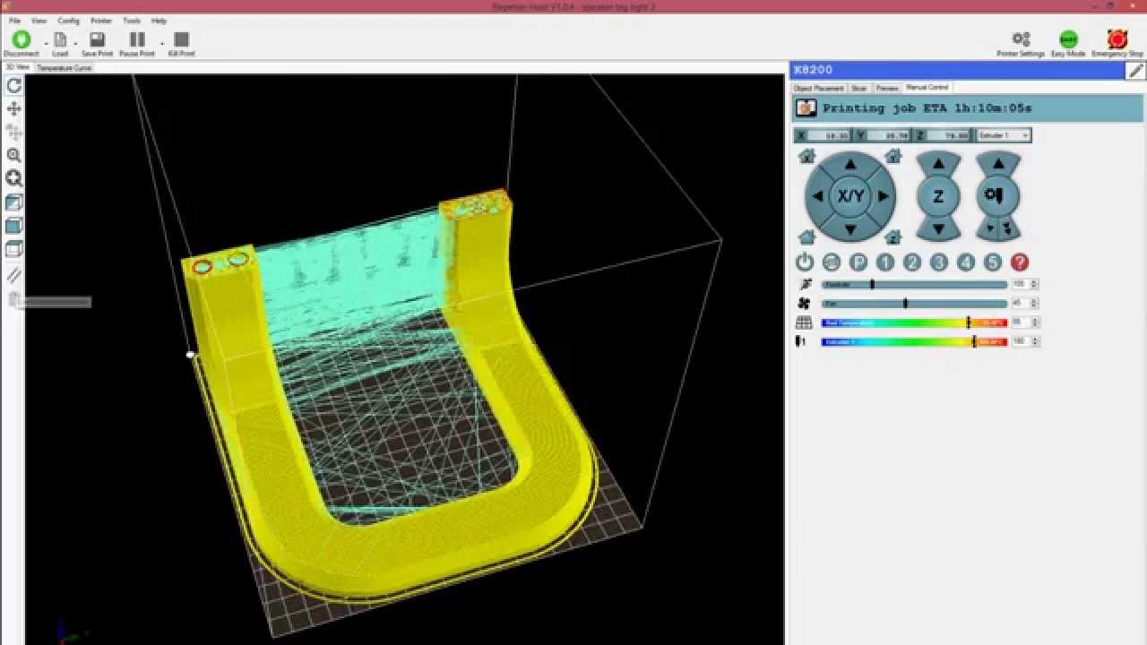 Repetier-host visualization during printing