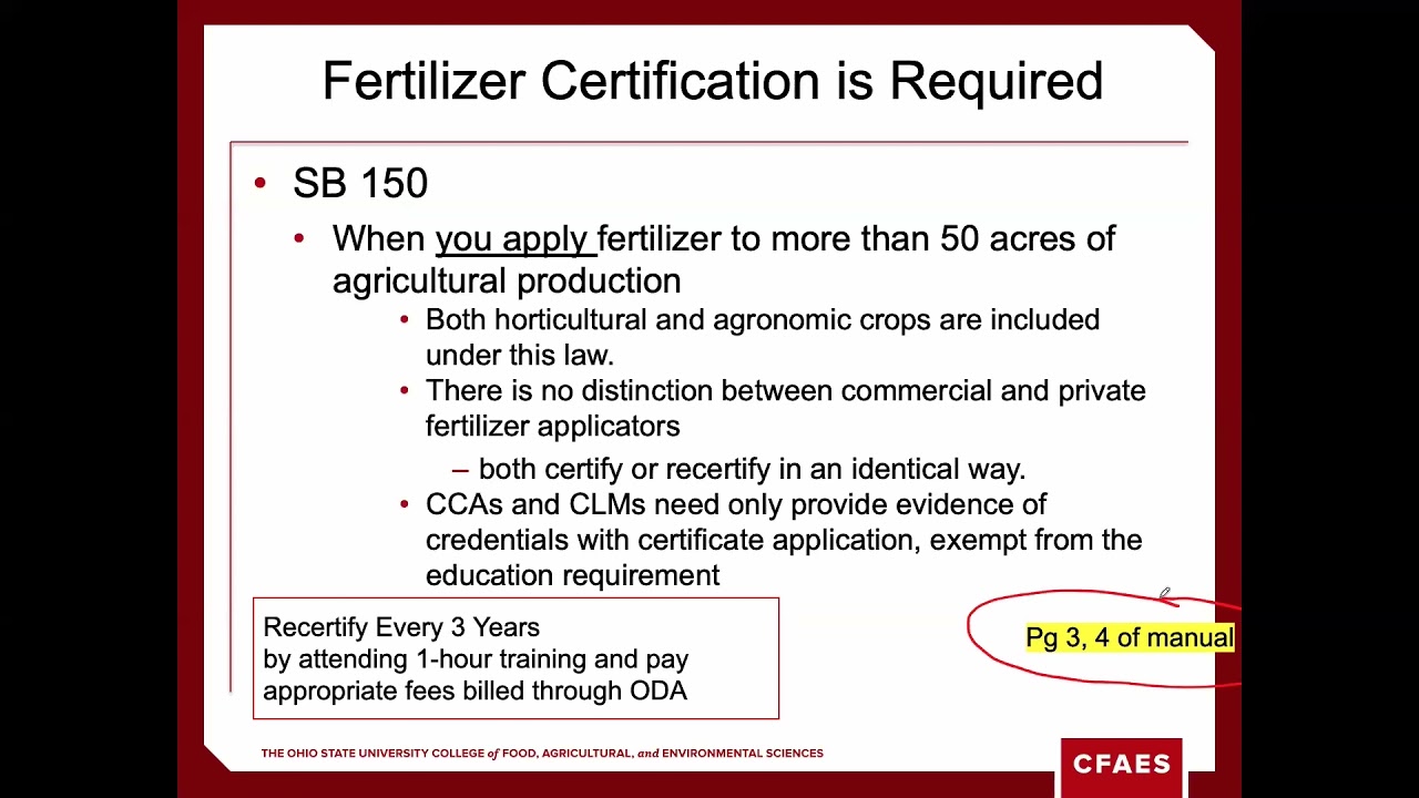 2021 Fertilizer Certification Training