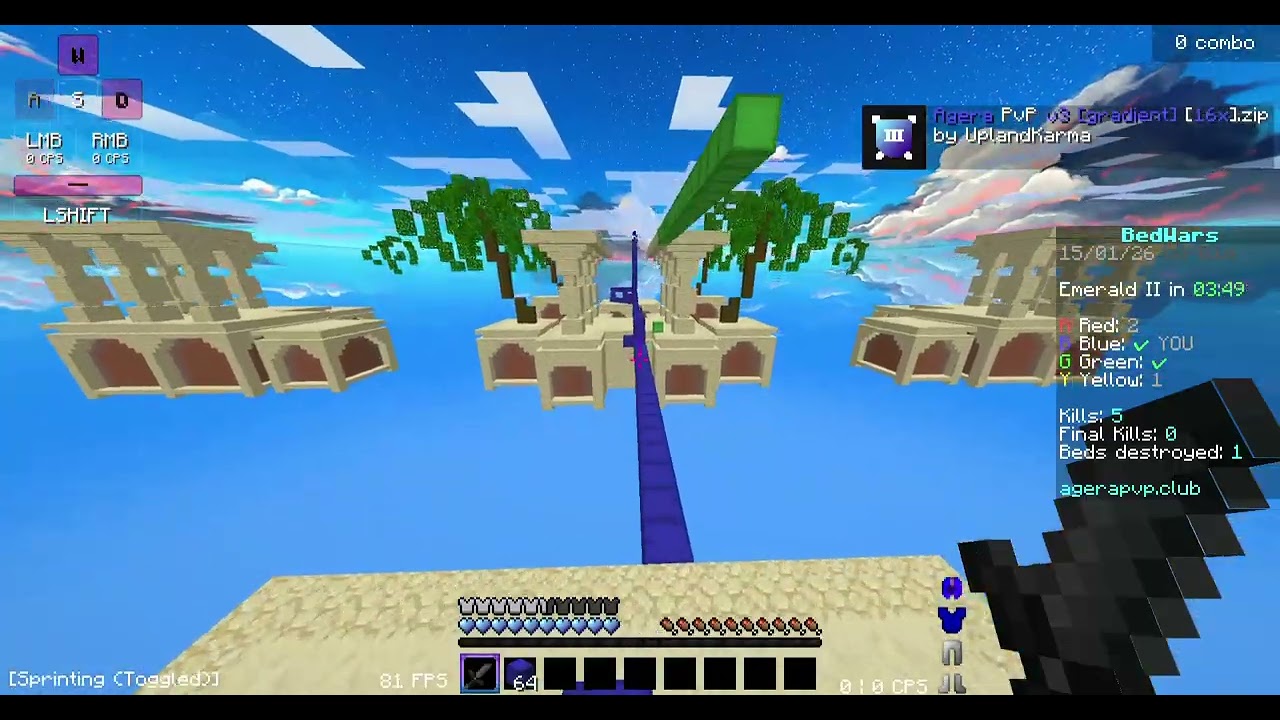 playing ranked bedwars and practace for the first time