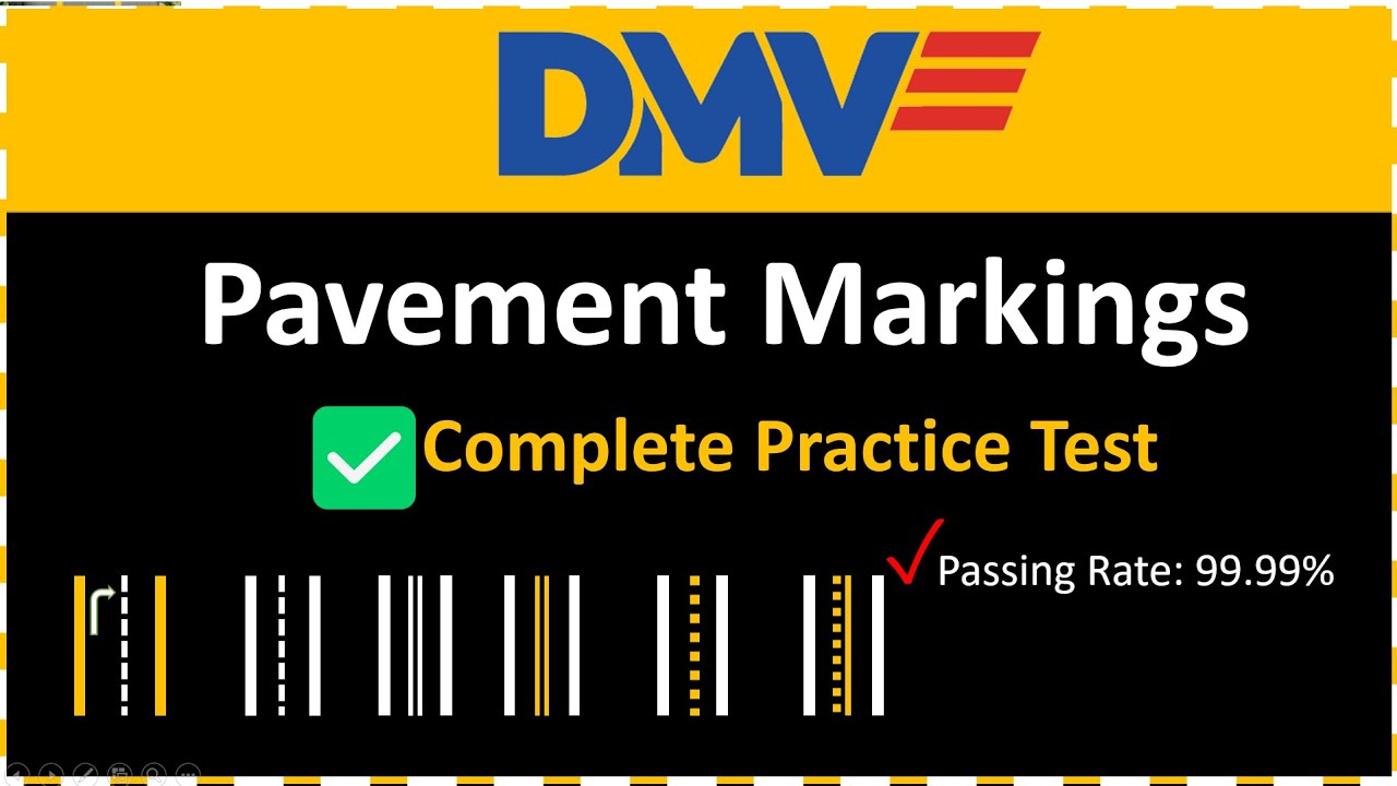 DMV Pavement Markings Practice Test 2024 Solid/Broken Yellow and White Lines
