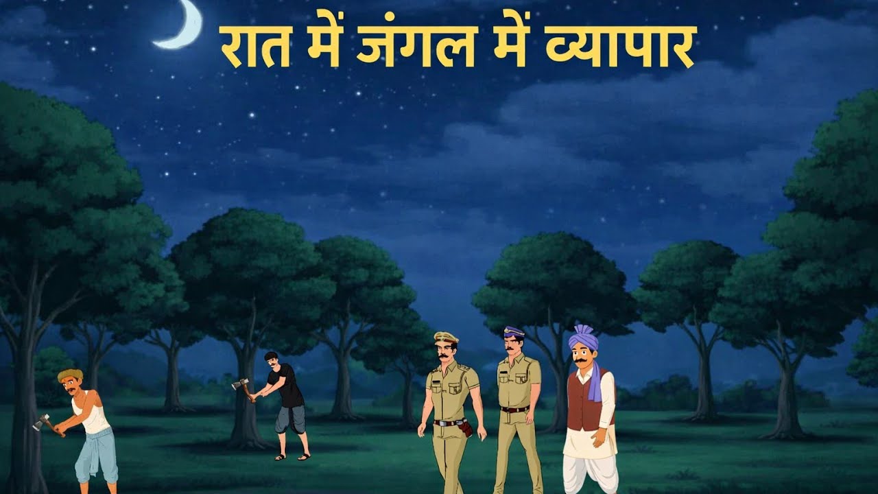 Raat me jungle me व्यापार 😱 raat me jungle me vayapar #hindistories #hindicartoon #moralstories 