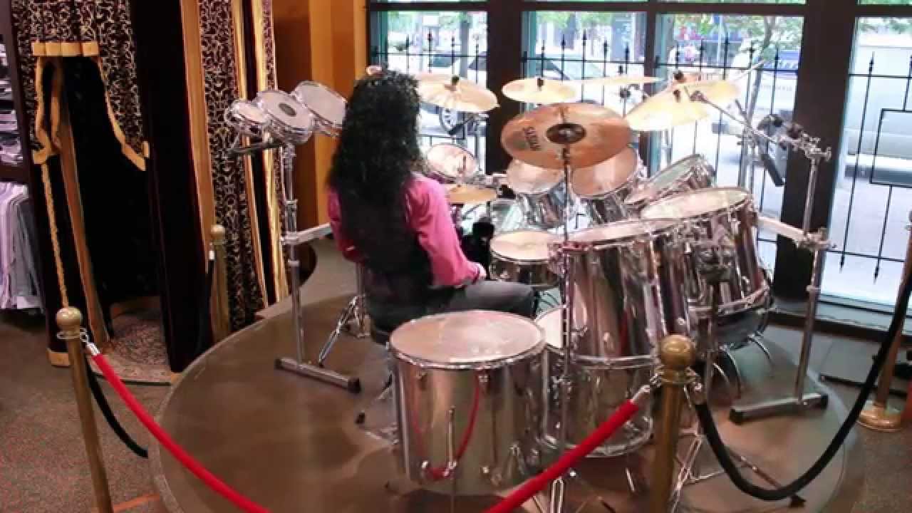 Eric Carr of Kiss Drum Kit at Supreme Mens Wear Calgary