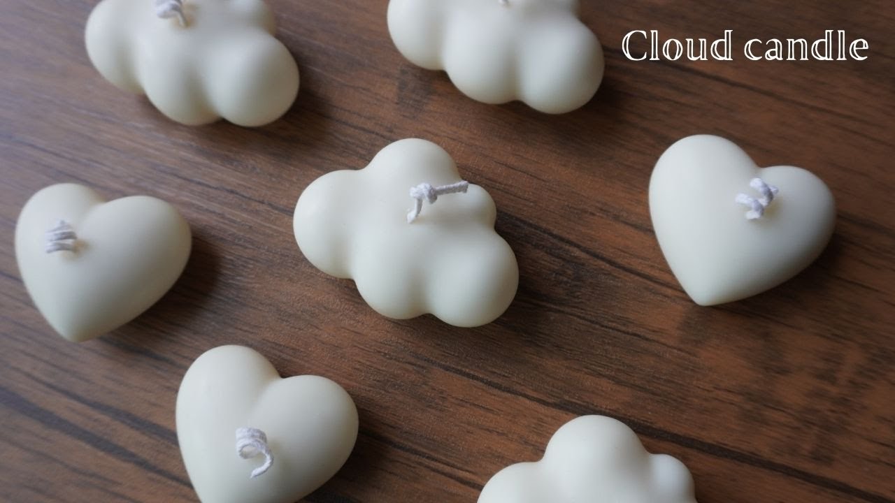 🕯ソイワックスで作るクラウドキャンドルとハートキャンドルの作り方/Cloud candle/DIY/韓国キャンドル