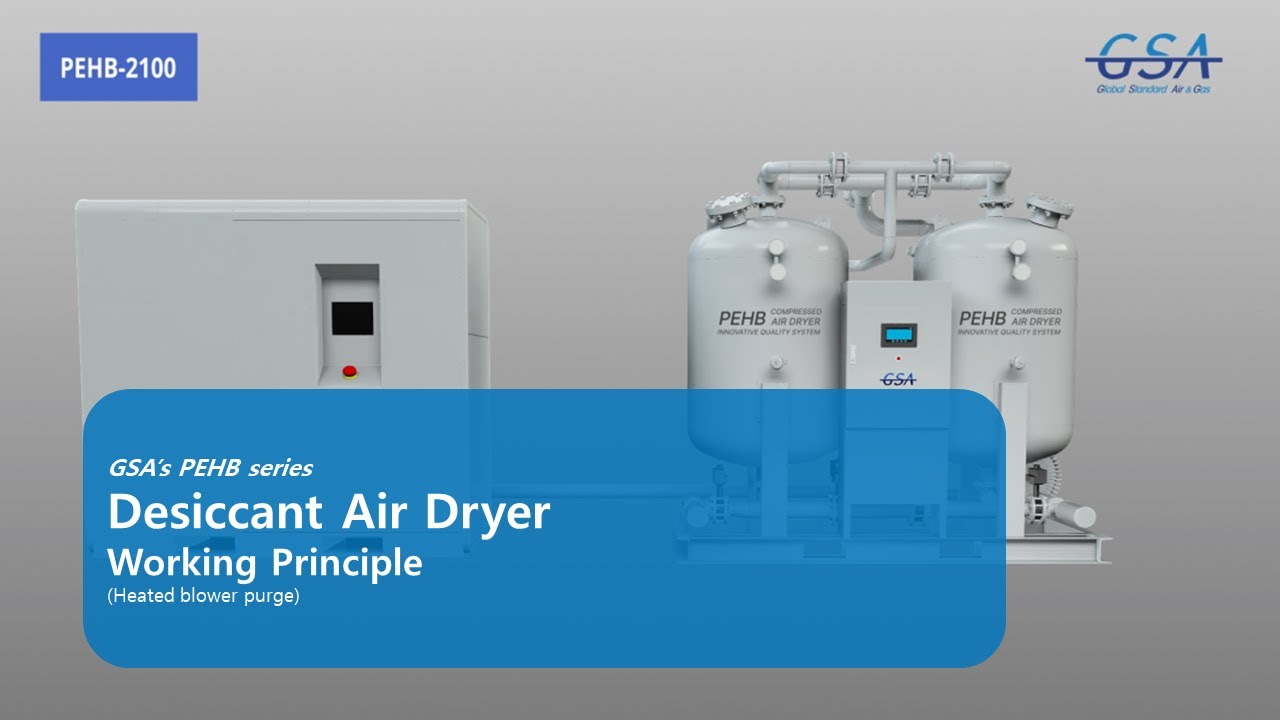 GSA heated blower desiccant air dryer / working principle / (주)지에스에이 히터 블로워 흡착식드라이어 / 작동원리