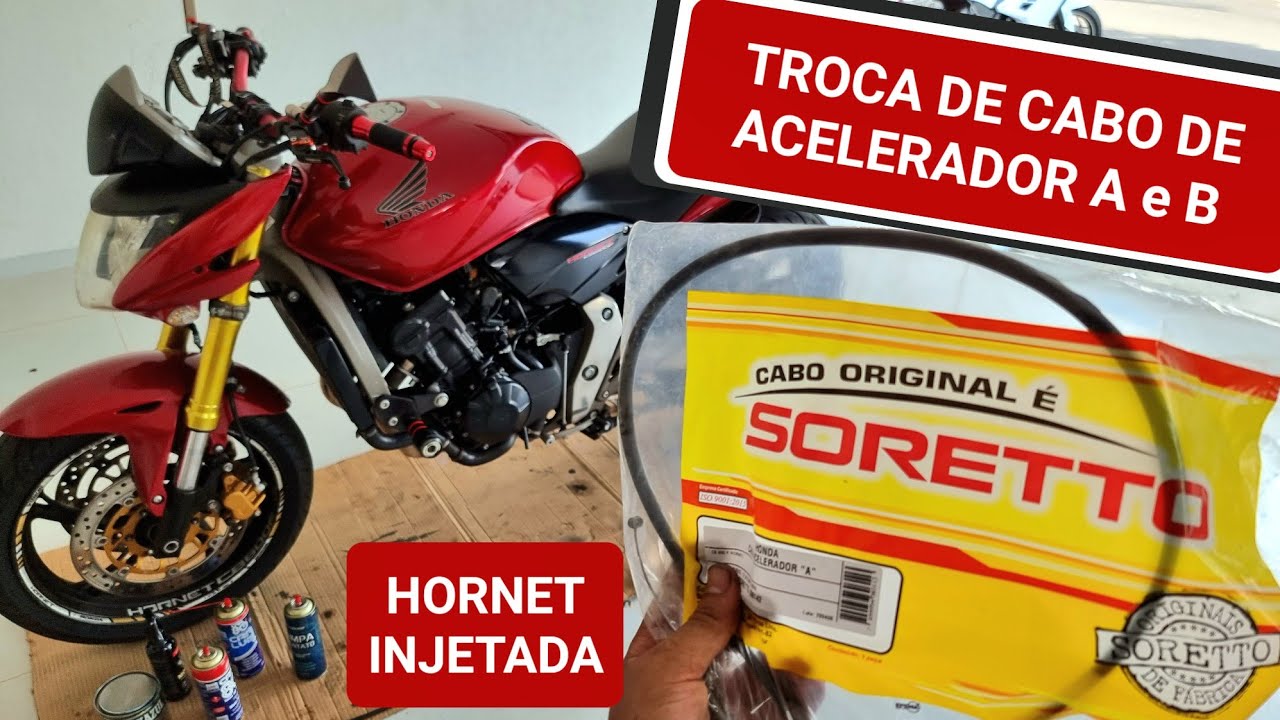 Troca do cabo do acelerador Hornet Injetada